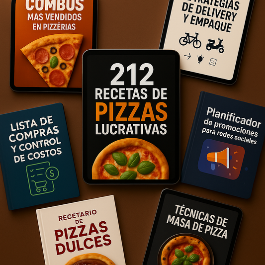 212 Recetas de Pizzas Lucrativas 🍕 + 6 Bonos Exclusivos 🎁